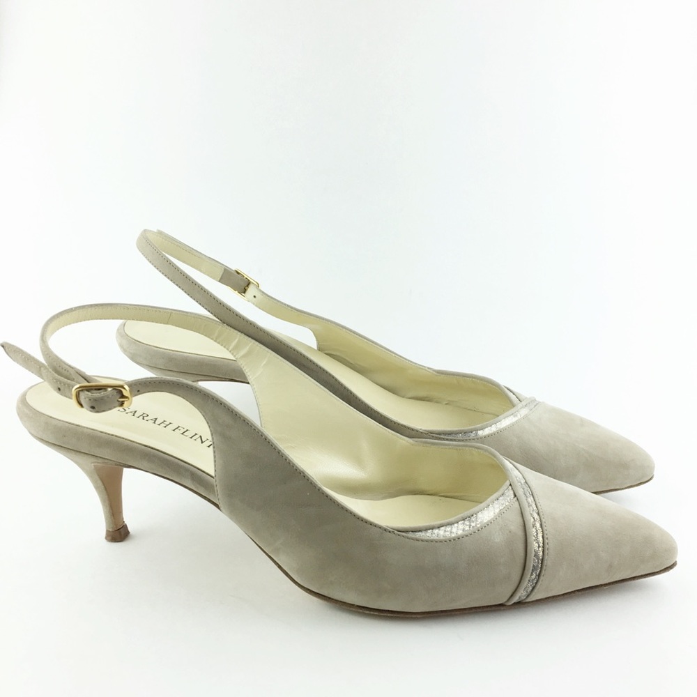 Sarah Flint Vivian Suede Kitten Heel Pumps